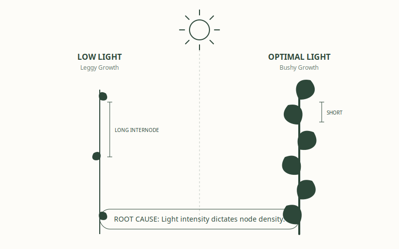 Fixing the Root Cause: Light Intensity and Internode Spacing
