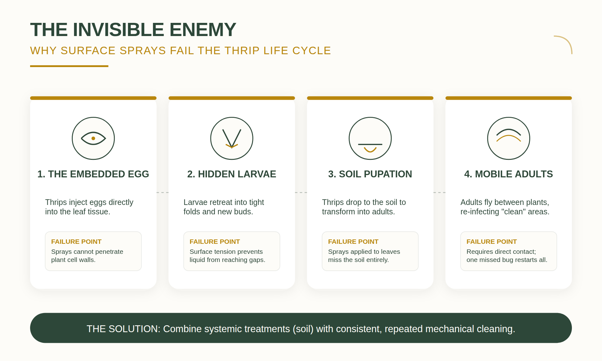 Thrips Eradication Strategies for Large Plant Collections 8 Diagram showing the life cycle of a thrip from egg to adult