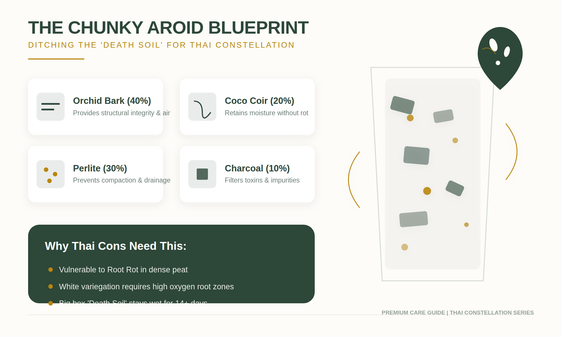 Thai Constellation Monstera: Care and Maintenance Guide 2 Ditching the 'Death Soil': The Chunky Aroid Mix Blueprint