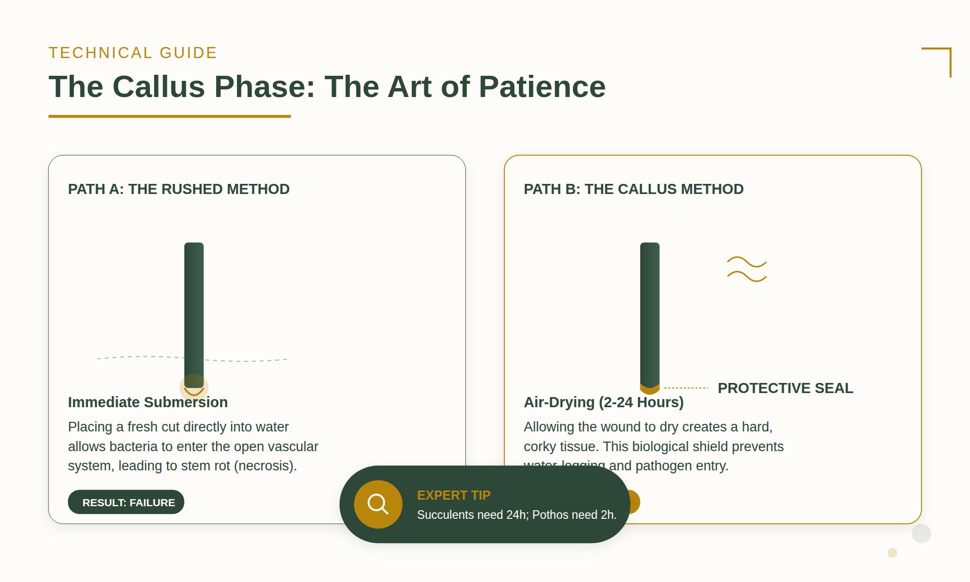 Aroid cutting showing a formed callus